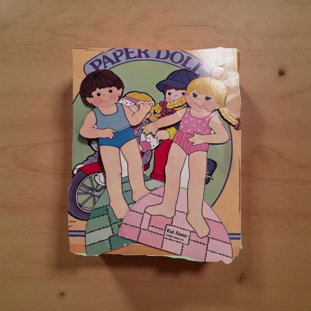 Vintage 1986 Golden Book My Buddy & Little Sister Paper Doll Set